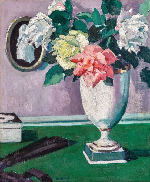 ROSES Oil Painting by unknown