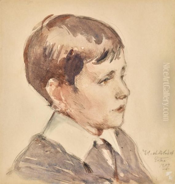 HEAD OF A BOY Oil Painting by unknown