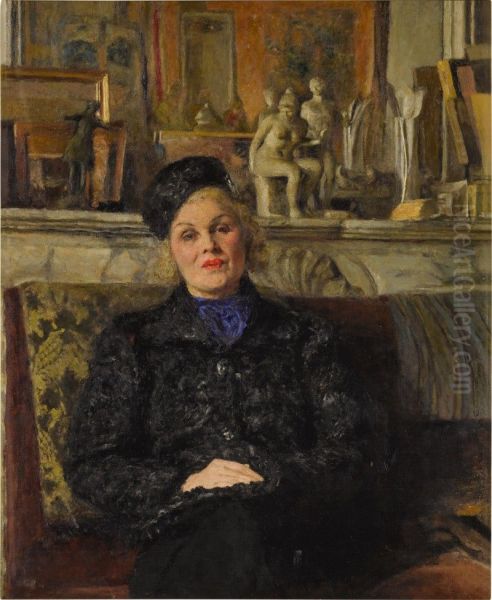 Portrait d'Elvira Popesco Oil Painting by unknown