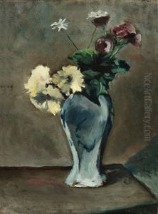 Anemones et anthemis dans un vase