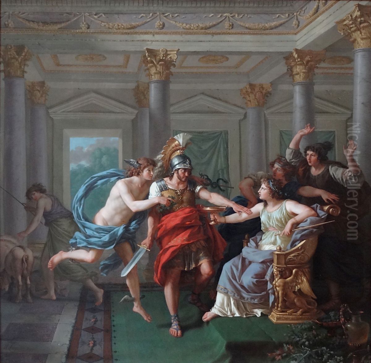 Ulysse arrivant dans le palais de Circe Oil Painting by Jean-Jacques Lagrenee