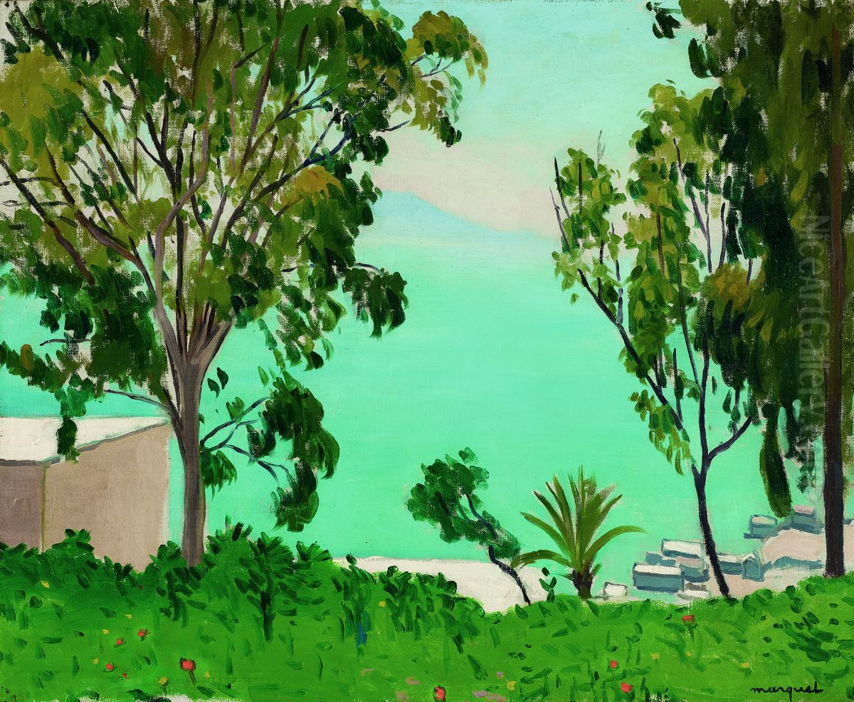 La Plage vue a travers les eucalyptus Oil Painting by unknown