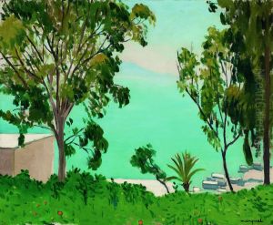 La Plage vue a travers les eucalyptus