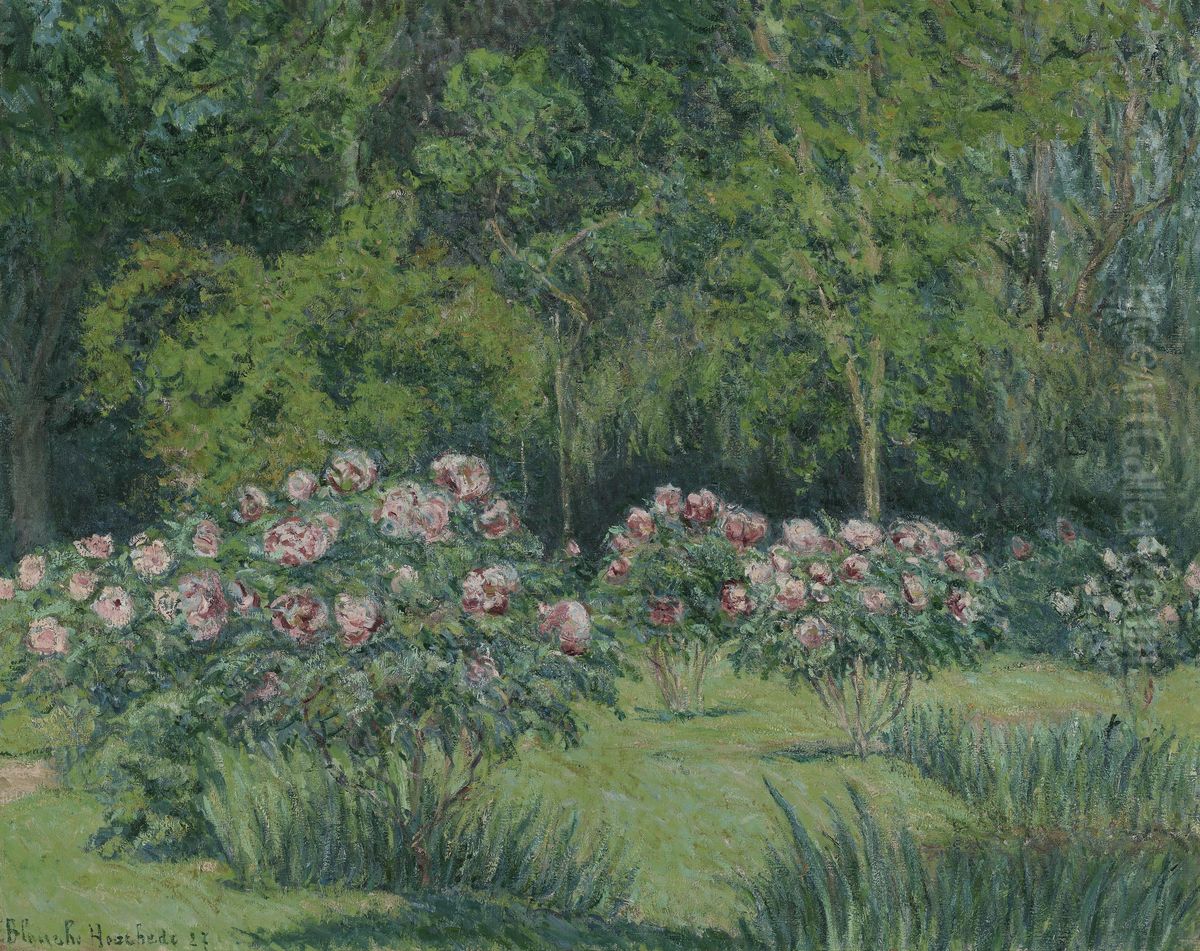 Le jardin a Giverny Oil Painting by Blanche Hoschede Monet