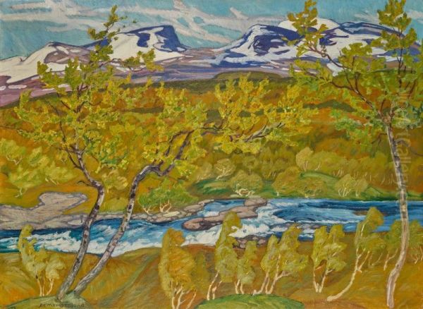 The Lapporten Valley, Lapland Oil Painting by unknown