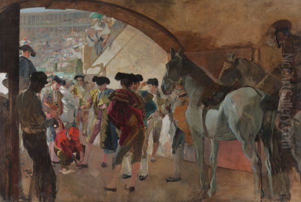 Antes de la corrida Oil Painting by Joaquin Sorolla