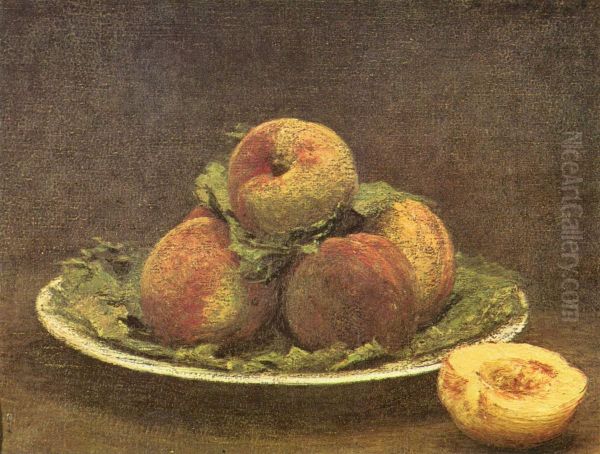 Stilleben mit Pfirsischen Oil Painting by Henri Fantin-Latour