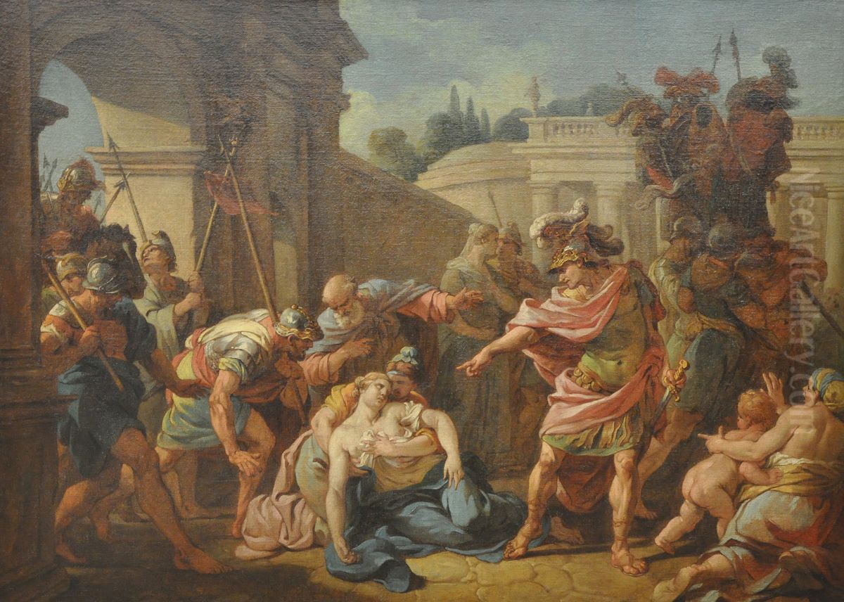 Horatius just killing his sister Oil Painting by Louis-Jean-Francois Lagrenee