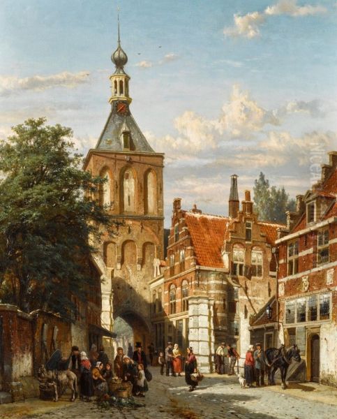 The Binnenpoort, Culemborg Oil Painting by unknown