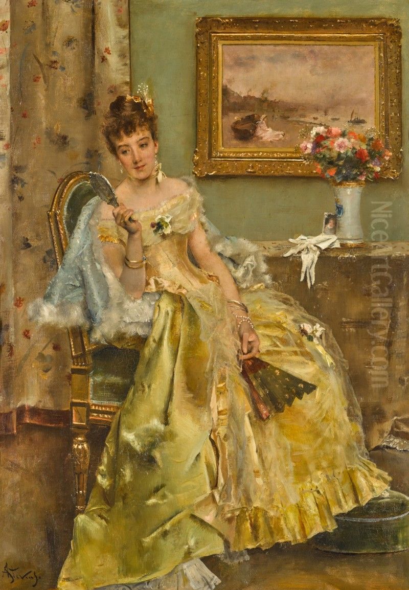 Coquetterie Oil Painting by Alfred Stevens
