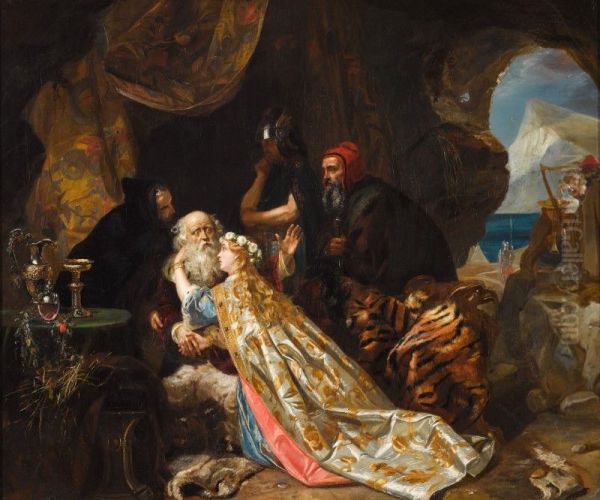 King Lear and Cordelia Oil Painting by unknown