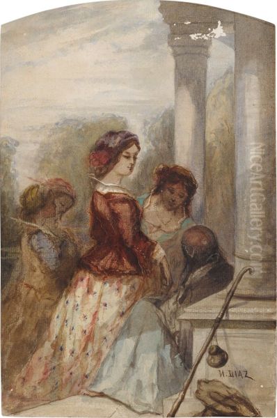 THE FORTUNE TELLER Oil Painting by unknown