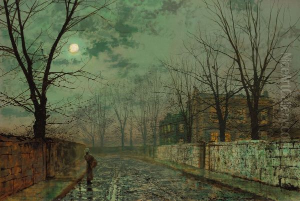 Under the Silvery Moonbeams Oil Painting by unknown
