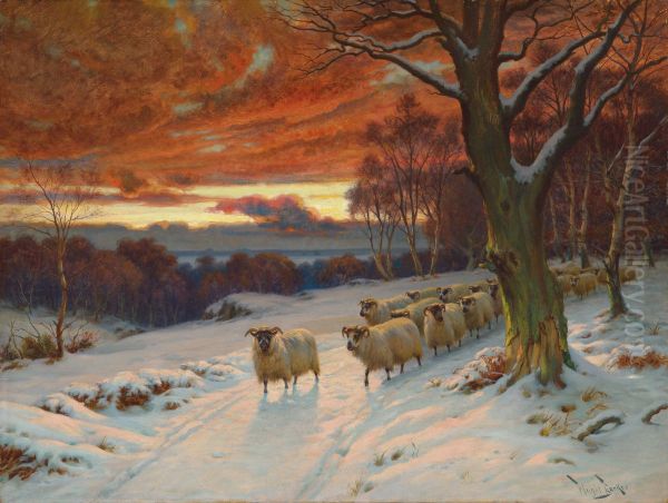 A winter evening Oil Painting by unknown