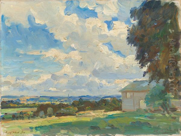 Salisbury cathedral from a field above Wilton Oil Painting by unknown