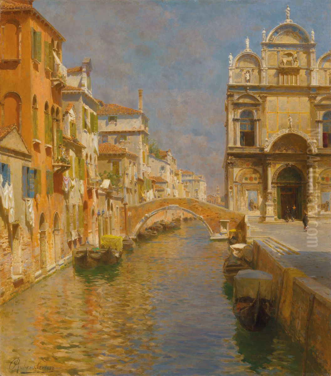 Scuola Grande di San Marco and the Ponte Cavallo on the Rio dei Mendicanti, Venice Oil Painting by unknown