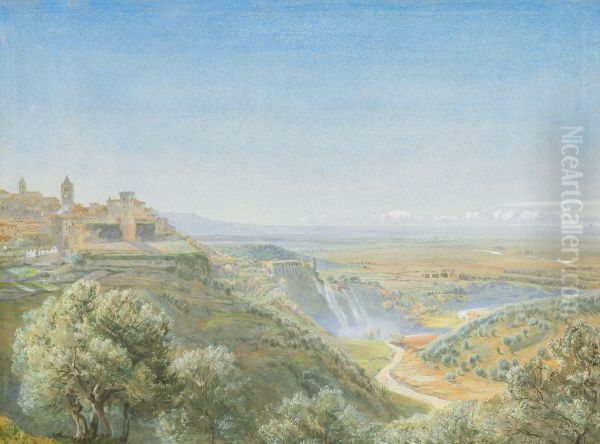 Tivoli, the Roman Campagna in the distance Oil Painting by unknown