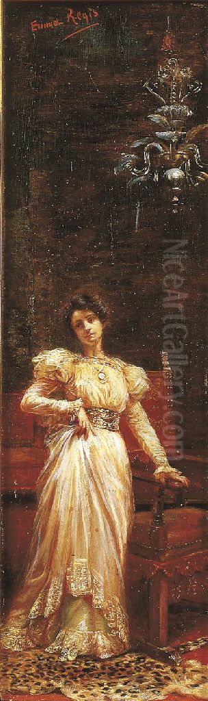 Nobildonna in interno Oil Painting by Emma Regis