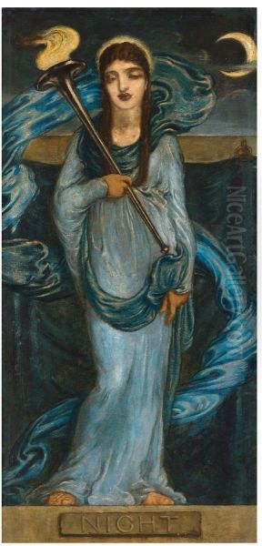 Night Oil Painting by Simeon Solomon