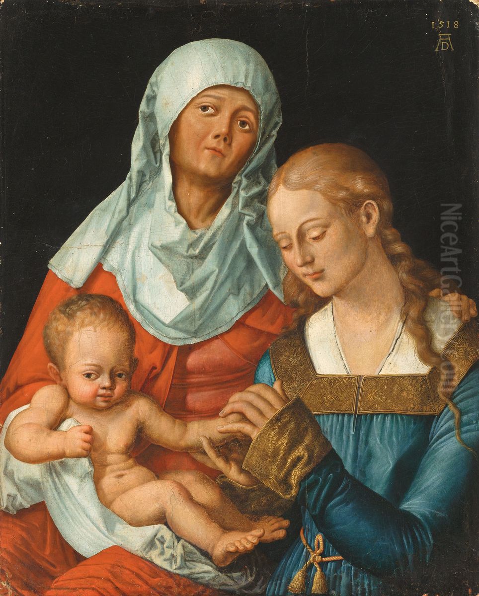 The Virgin and Child with Saint Anne Oil Painting by Johann Christian Ruprecht