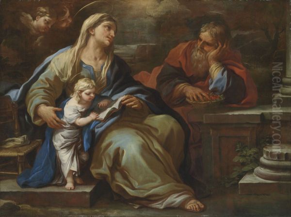 The Education of the Virgin Oil Painting by Luca Giordano