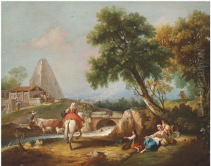 Wooded Landscape with a Pyramid