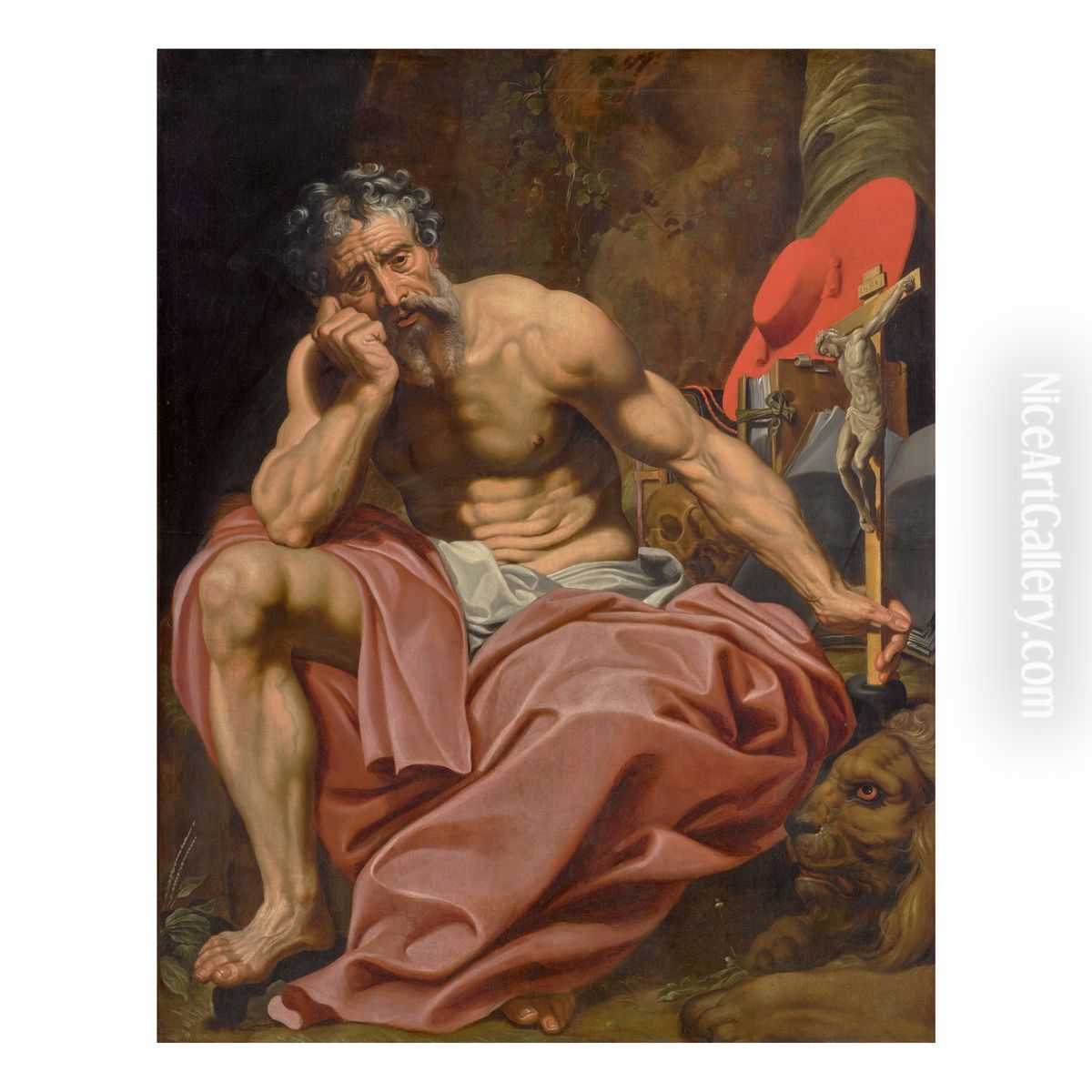 SAINT JEROME Oil Painting by Abraham Janssens I