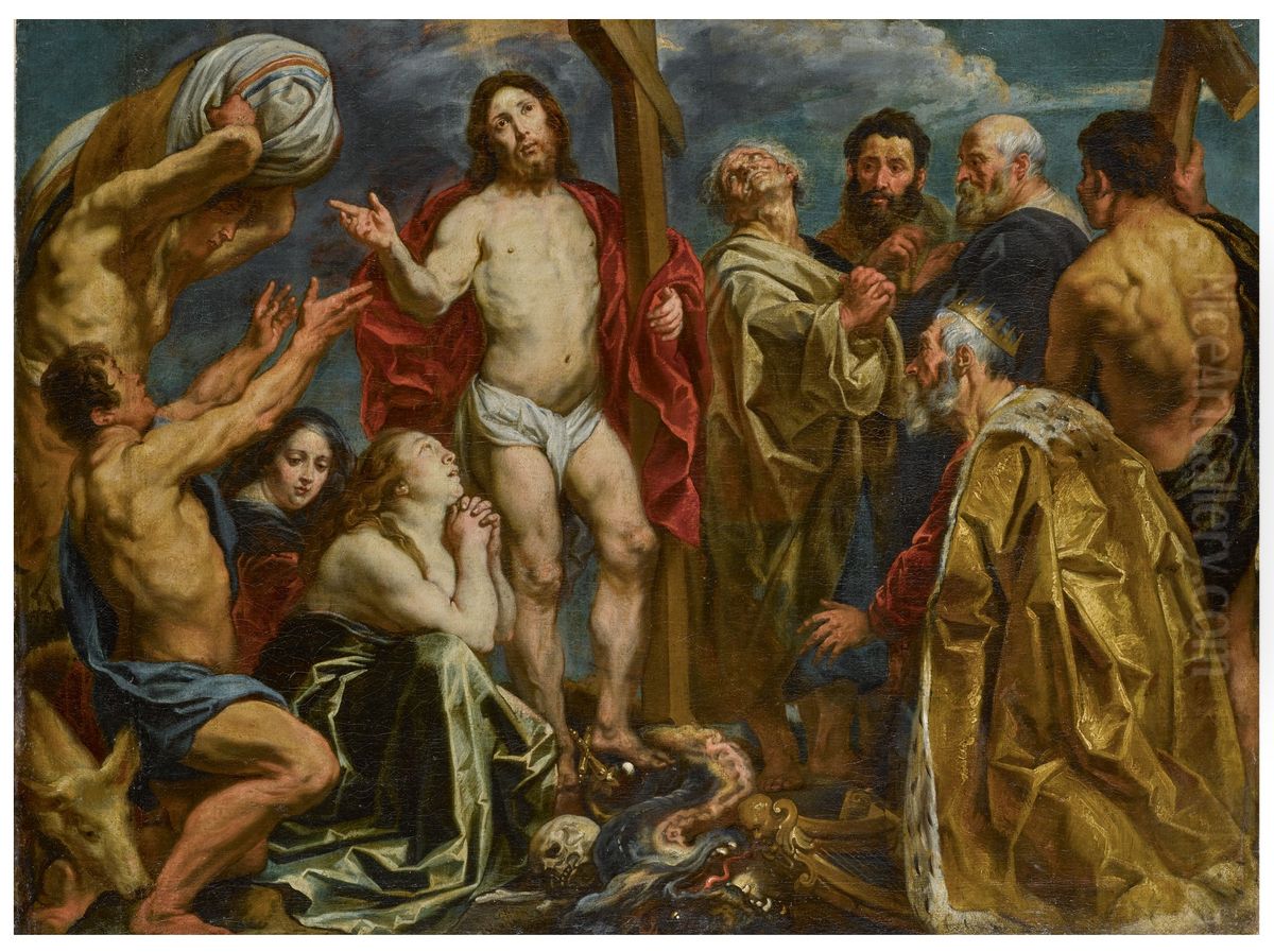 CHRIST TRIUMPHANT AMONG THE NINE PENITENTS Oil Painting by Jacob Jordaens