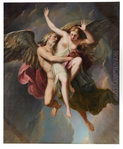 BOREAS AND OREITHYIA Oil Painting by Giovanni Battista Cipriani