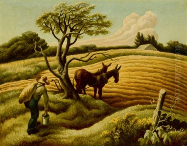 NOON Oil Painting by Thomas Hart Benton