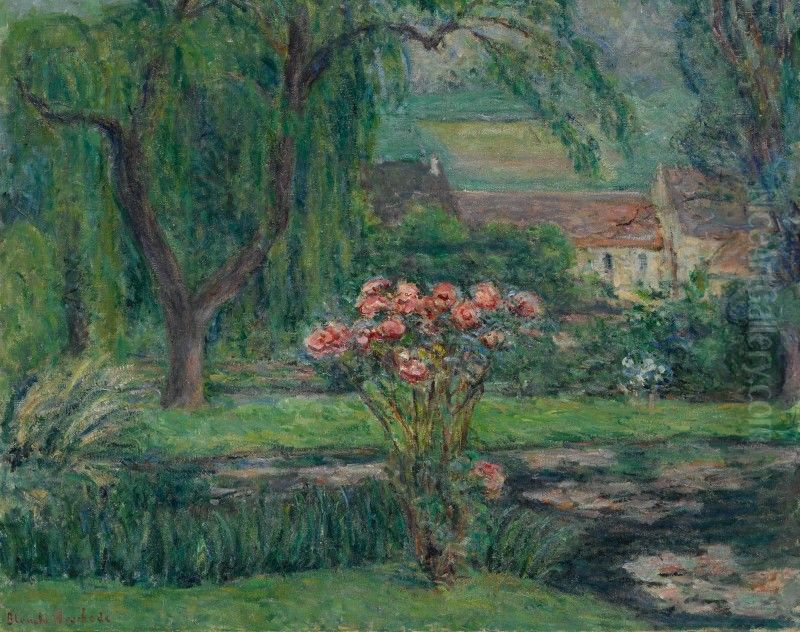 GIVERNY, ROSIER ET NYMPHEAS Oil Painting by Blanche Hoschede Monet