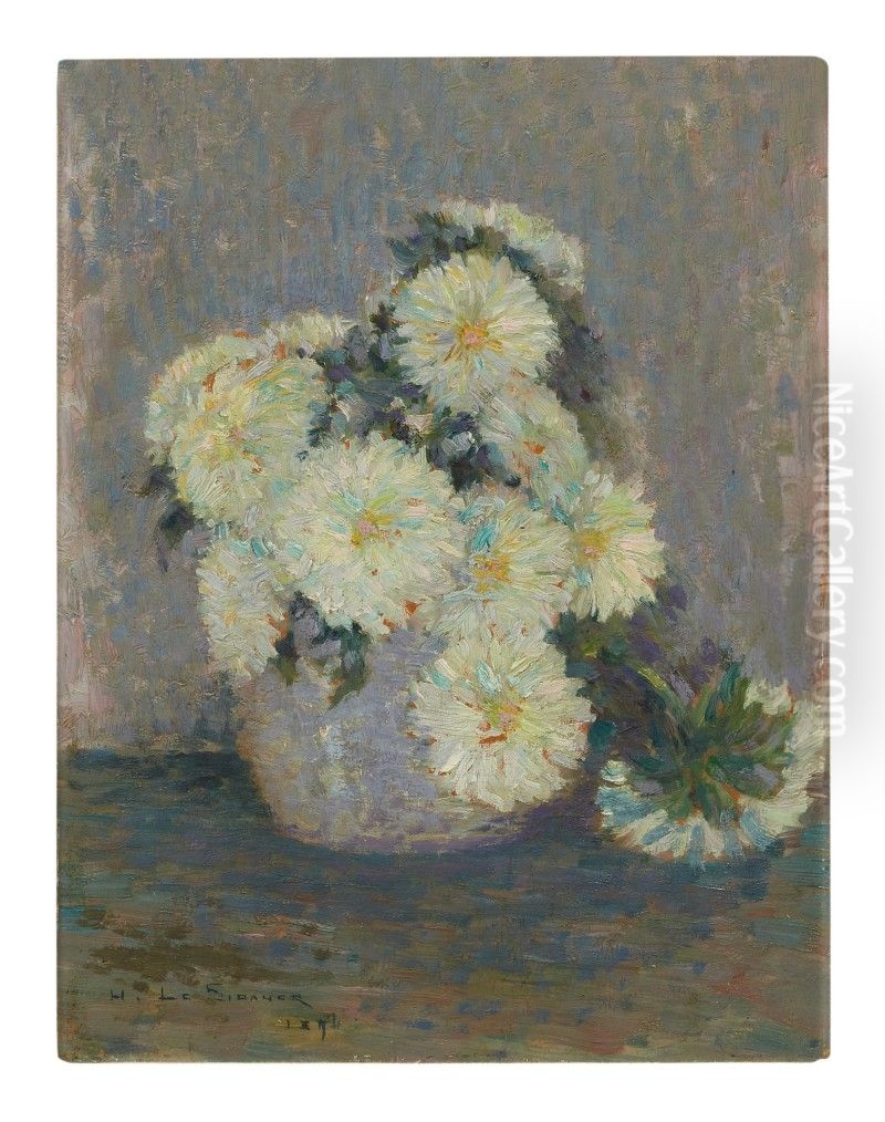 VASE DE FLEURS Oil Painting by Henri Le Sidaner
