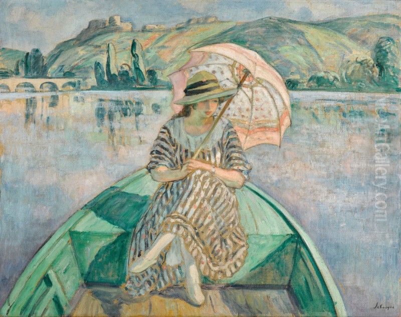 PROMENADE EN BARQUE AUX ANDELYS Oil Painting by Henri Lebasque