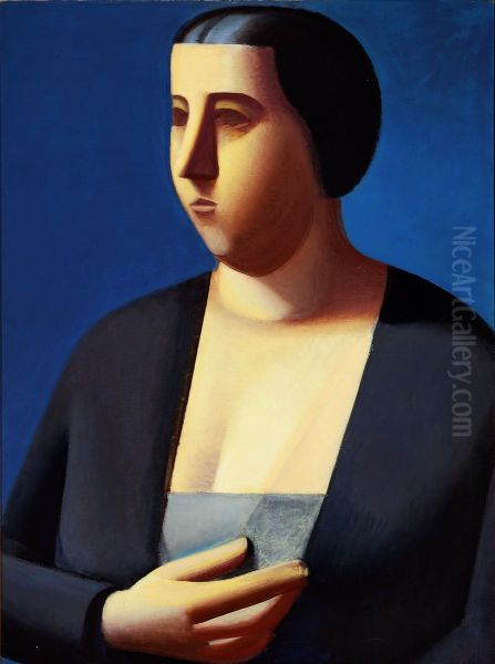 Portraet-af-Anny-Nissen-kunstnerens-soster Oil Painting by Vilhelm Lundstrom