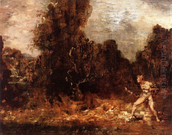 Hercules and the Lernaean Hydra Oil Painting by Gustave Moreau