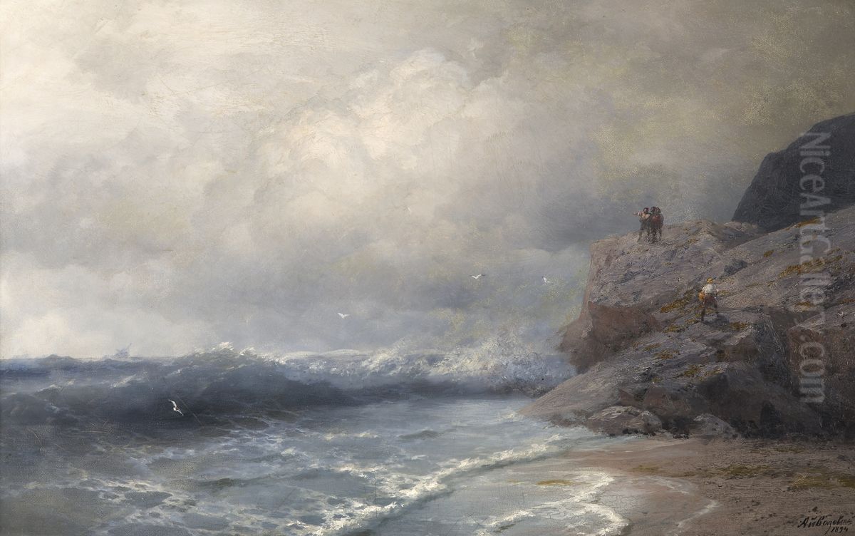 A ship in peril Oil Painting by Ivan Aivazovsky