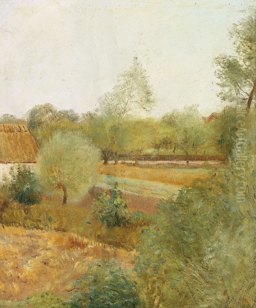 Rain. View from my window. Oil Painting by Laurits Andersen Ring