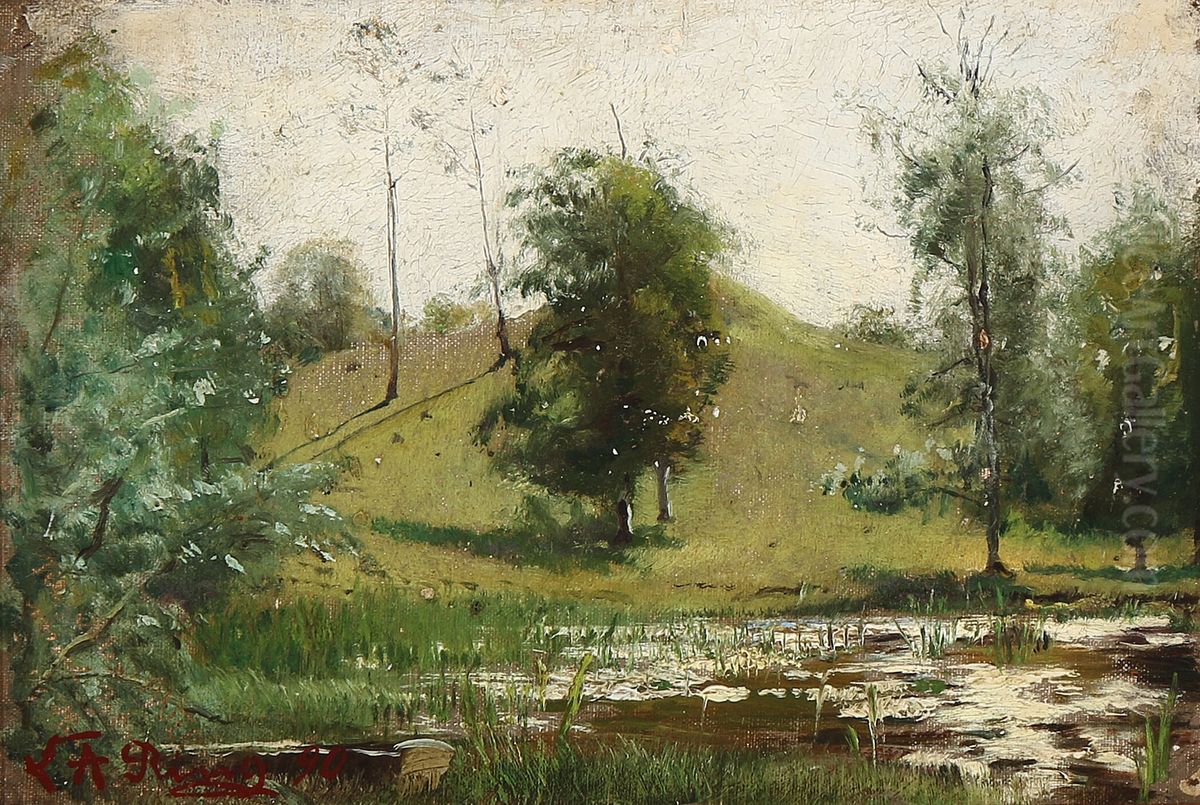 From the garden of Lindegarden in Horns Herred Oil Painting by Laurits Andersen Ring