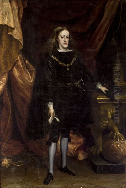 Carlos II de Espana Oil Painting by Juan Carreno De Miranda