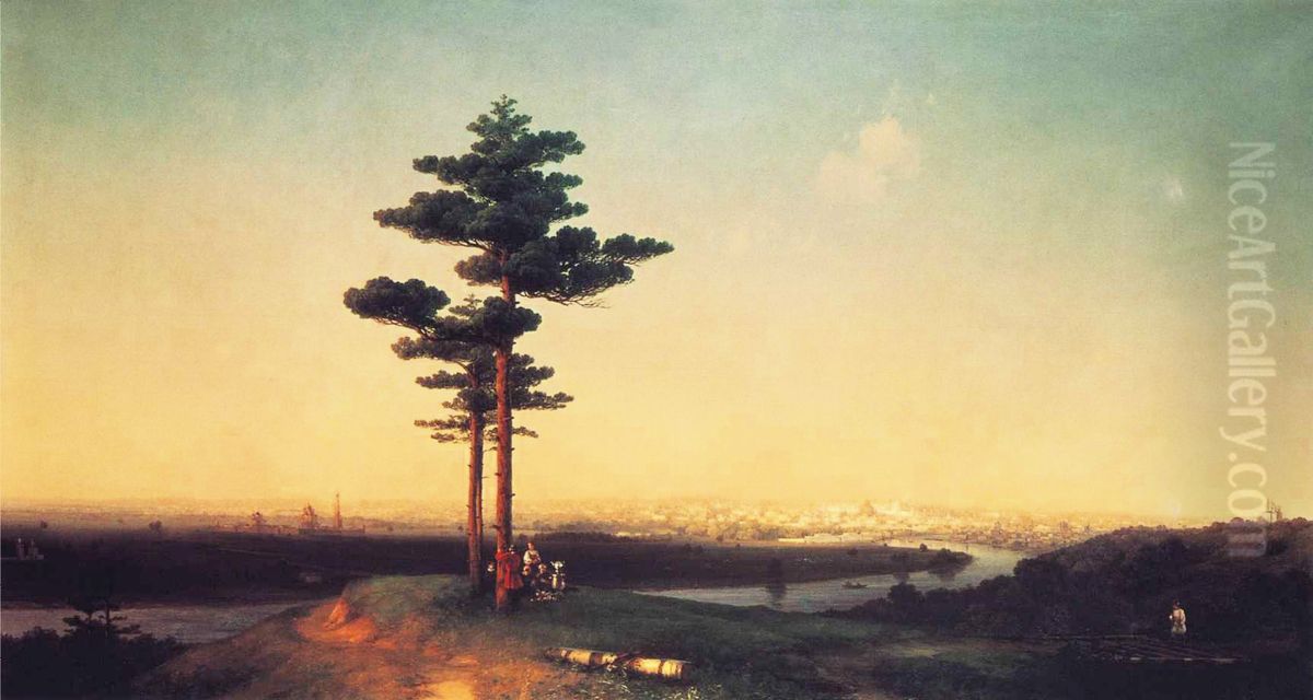 View of Moscow from the Sparrow Hills Oil Painting by Ivan Aivazovsky