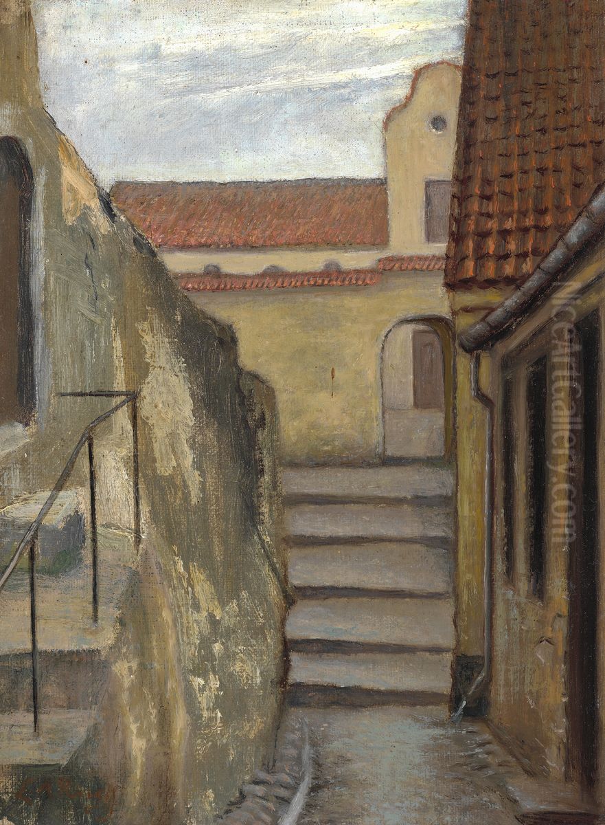 Landsbygade. Studie Oil Painting by Laurits Andersen Ring