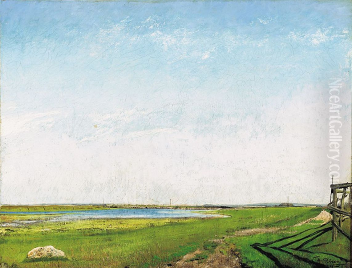 Sommerlandskab, Eno. Oil Painting by Laurits Andersen Ring
