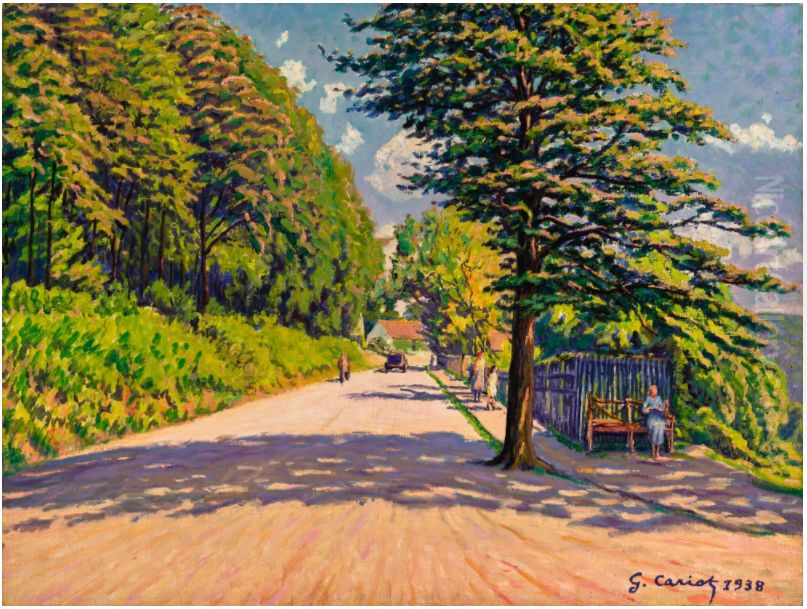 LA RUE Oil Painting by Gustave Cariot