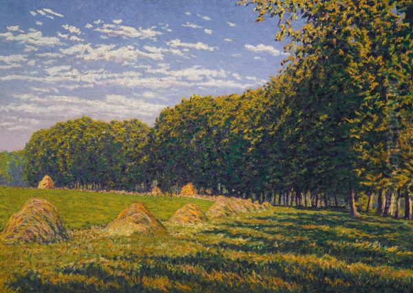 MEULES DE FOINS Oil Painting by Gustave Cariot