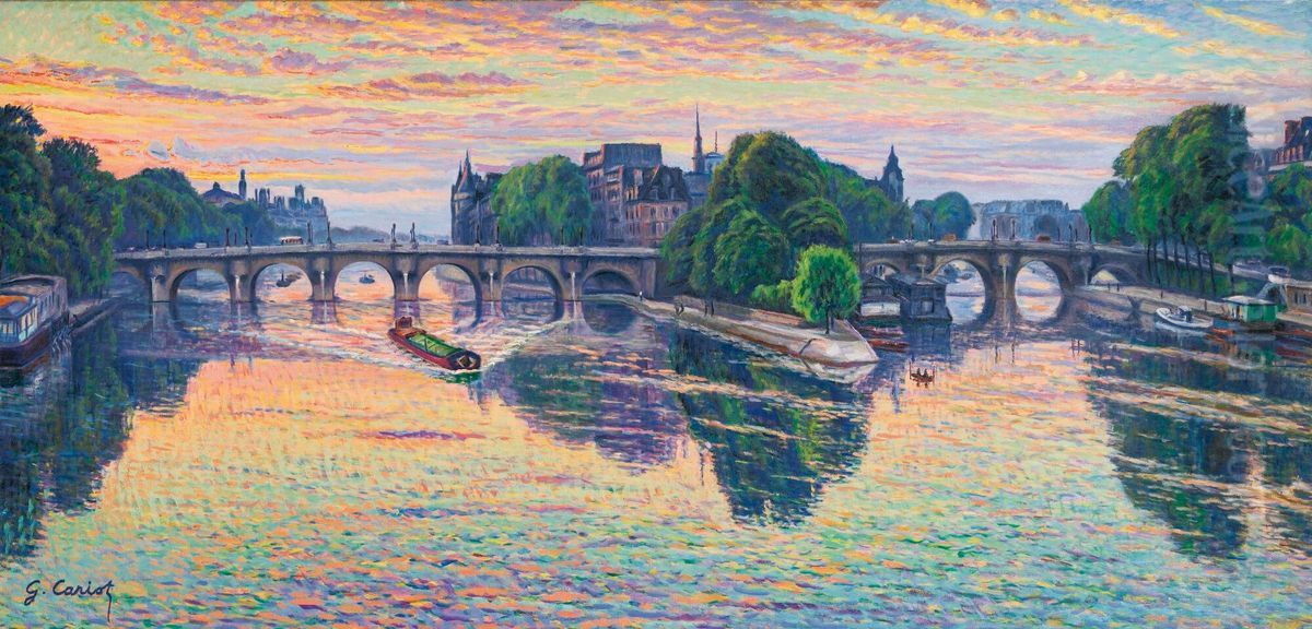 LEVER DE SOLEIL, TEMPS NUAGEUX Oil Painting by Gustave Cariot LEVER DE SOLEIL, TEMPS NUAGEUX Oil Painting by Gustave Cariot