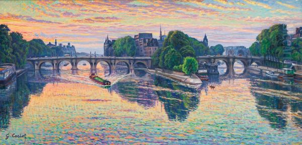 LEVER DE SOLEIL, TEMPS NUAGEUX Oil Painting by Gustave Cariot