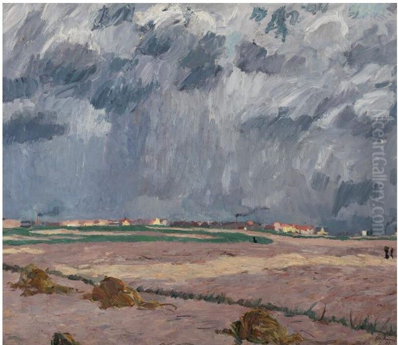 BLICK AUF LANKWITZ UND MARIENFELDE OR FRUHLING BEI SUDENDE Oil Painting by Max Beckmann