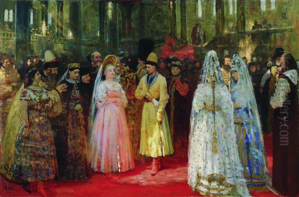Choosing a Bride for the Grand Duke Oil Painting by Repin Iliya