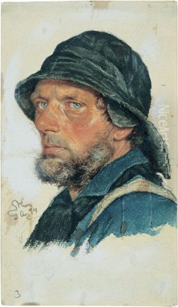A fisherman from Hornbaek. Oil Painting by Peder Severin Kroyer
