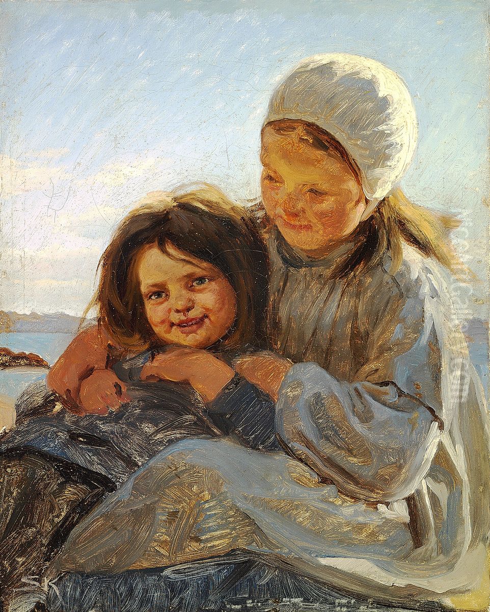 Siblings. Oil Painting by Peder Severin Kroyer